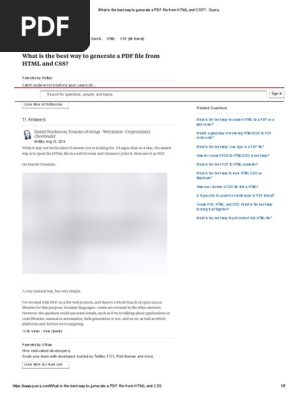 What is the Best Way to Generate a PDF File From HTML and CSS_ - Quora