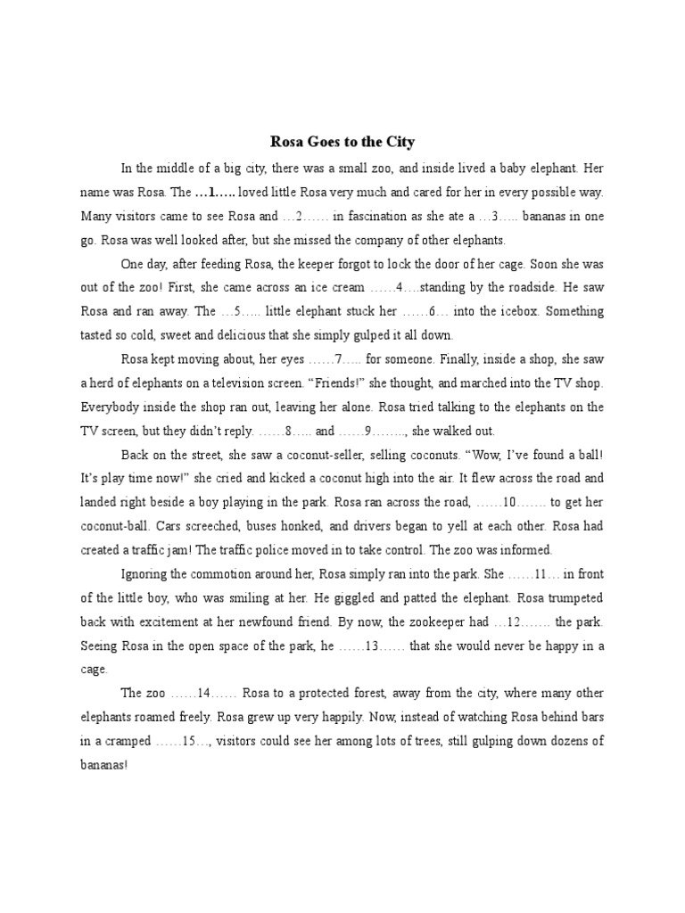 Rosa Goes To The City | PDF