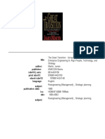 The Great Transition - Using The Seven Disciplines of Enterprise Engineering To Align People, Technology, and Strategy by James Martin