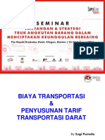Standar Perhitungan Tarif Angkutan Barang Distribusi Dan Logistik Di Indonesia - Sugi Purnoto S.E. M.M