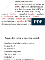 1 Example of Opening Speech