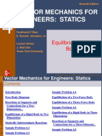 Vector Mechanics For Engineers: Statics: Equilibrium of Rigid Bodies