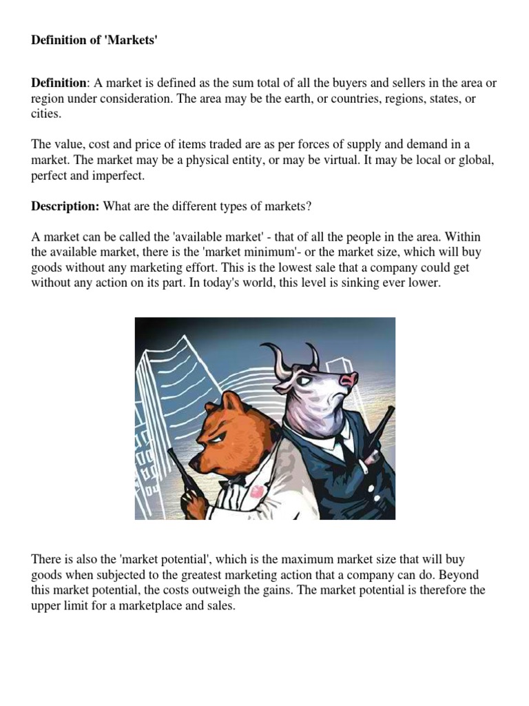 Understanding Market Definitions | PDF | Financial Markets | Market ...