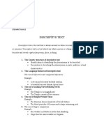 Descriptive Text: Writing Ii Assignment V Ardelia Putri Sijabat 1213011073 (Grade/Score)