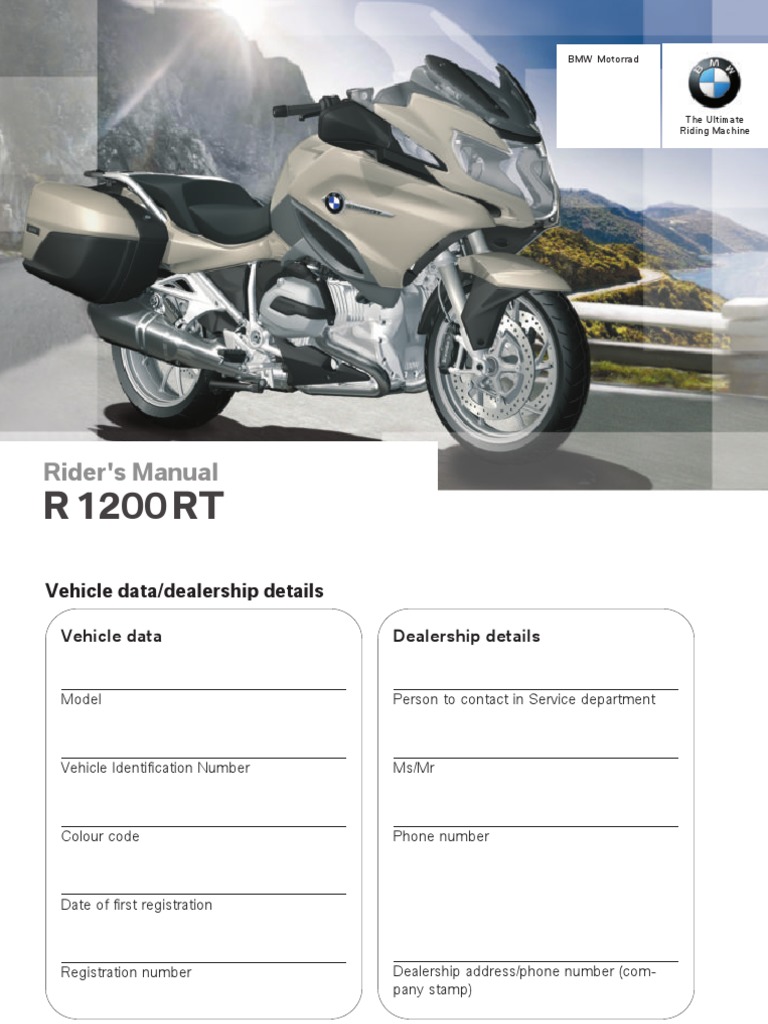 Instruction Manual R1200RT | PDF | Transmission (Mechanics) | Battery ...