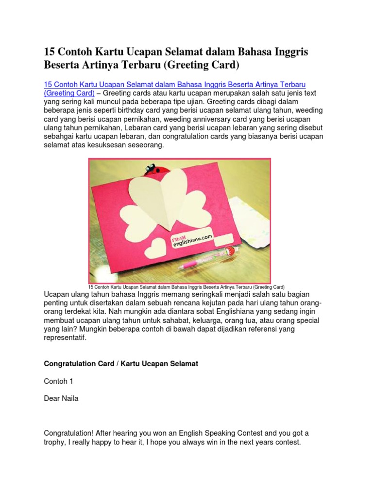 15 Contoh Kartu Ucapan Selamat Dalam Bahasa Inggris Beserta 15 Contoh Kartu Ucapan Selamat Dalam Bahasa Inggris Beserta