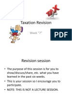 Taxation Revision: Week "7"