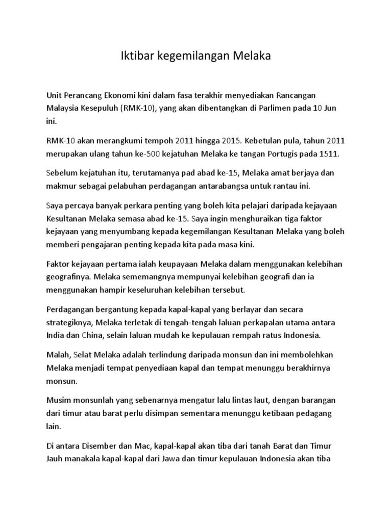 Iktibar Kegemilangan Melaka  PDF