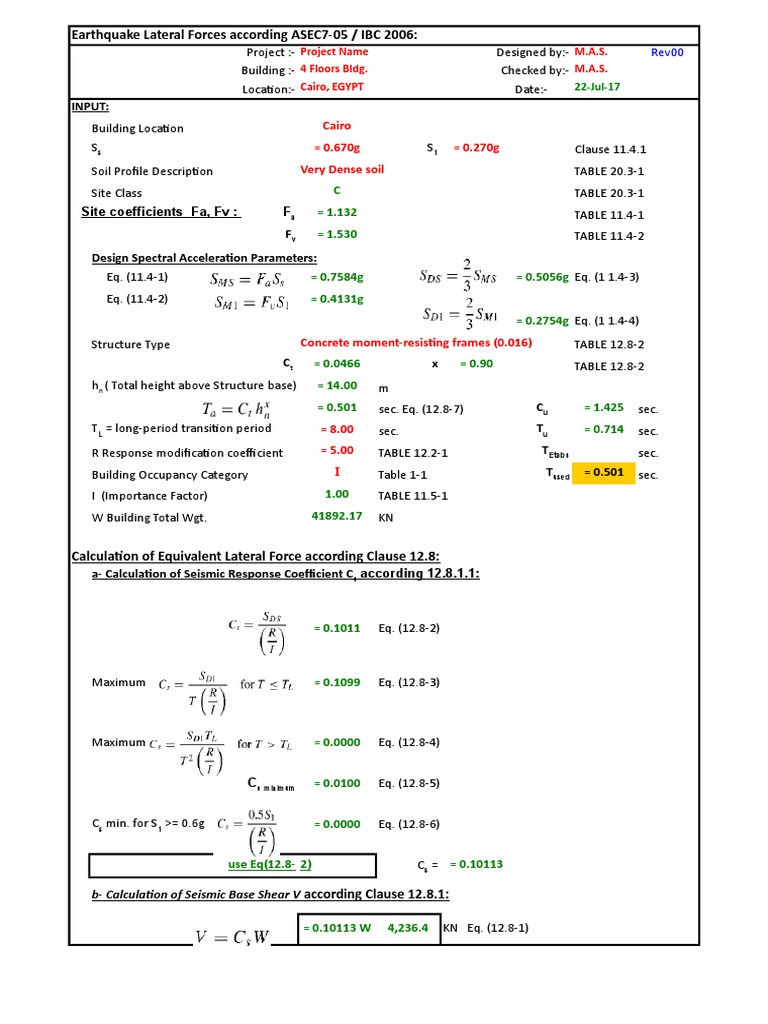 ASCE7 05 Earthquake Lateral Forces 06 2012 | PDF | Earthquake ...
