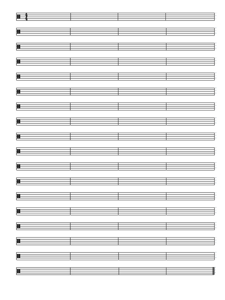 Blank Drum Sheet Music | PDF for Free Printable Drum Sheet Music