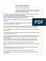 Research and Analysis Project Checklist
