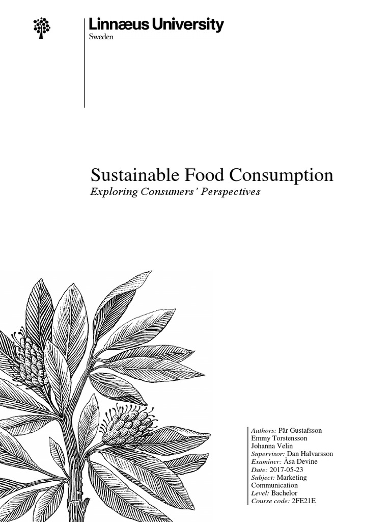 Sustainable Food Consumption | PDF | Organic Farming | Sustainability