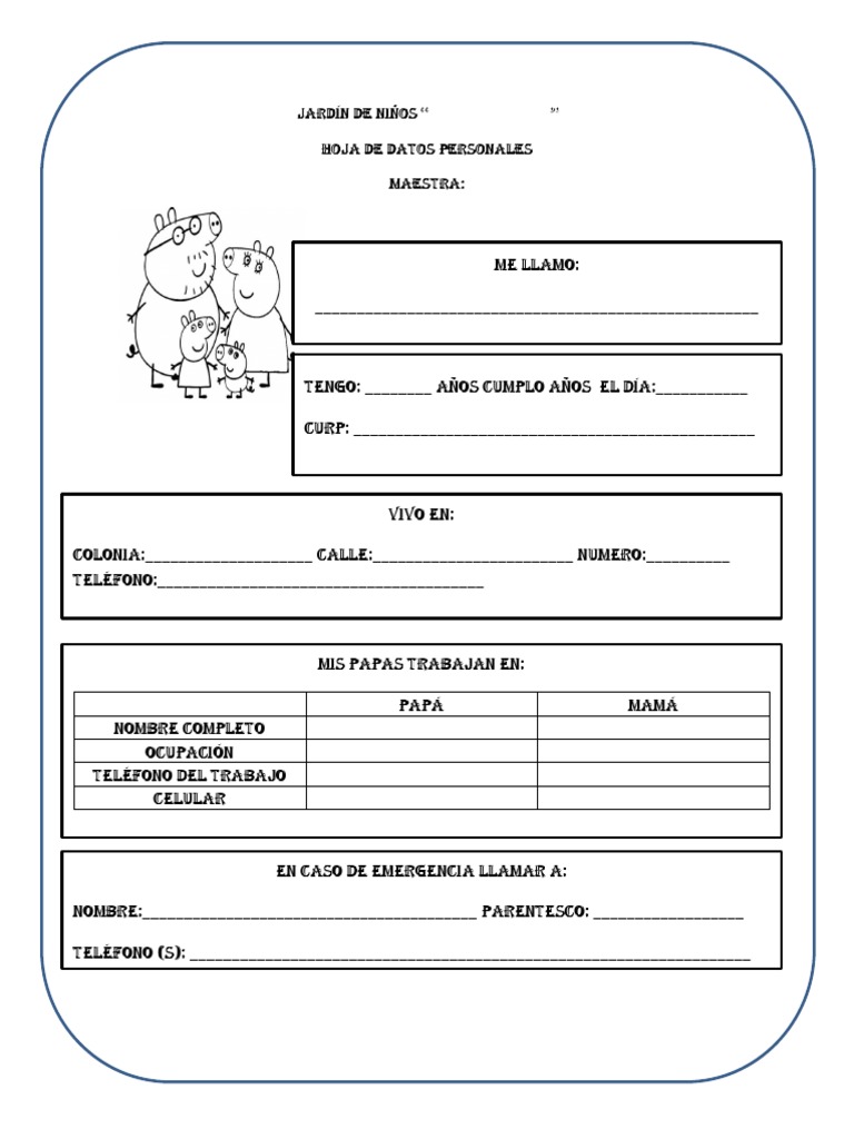 Hoja de Datos Personales