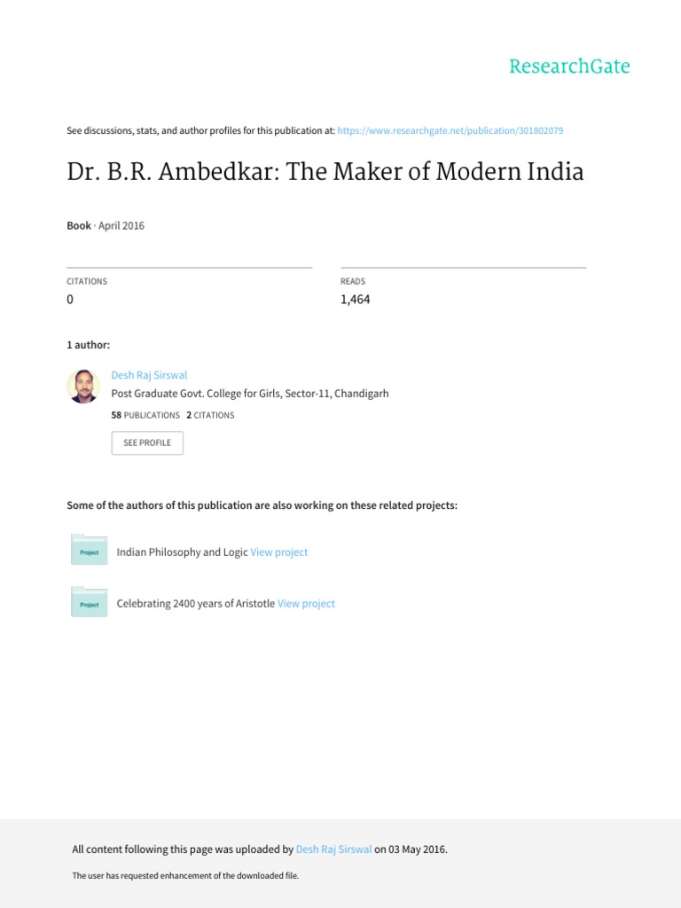Dr. B.R.ambedkar - The Maker of Modern India | PDF | Dalit | Social Justice