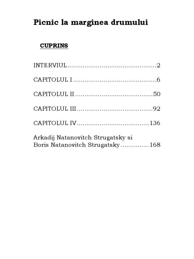 Picnic La Marginea Drumului PDF