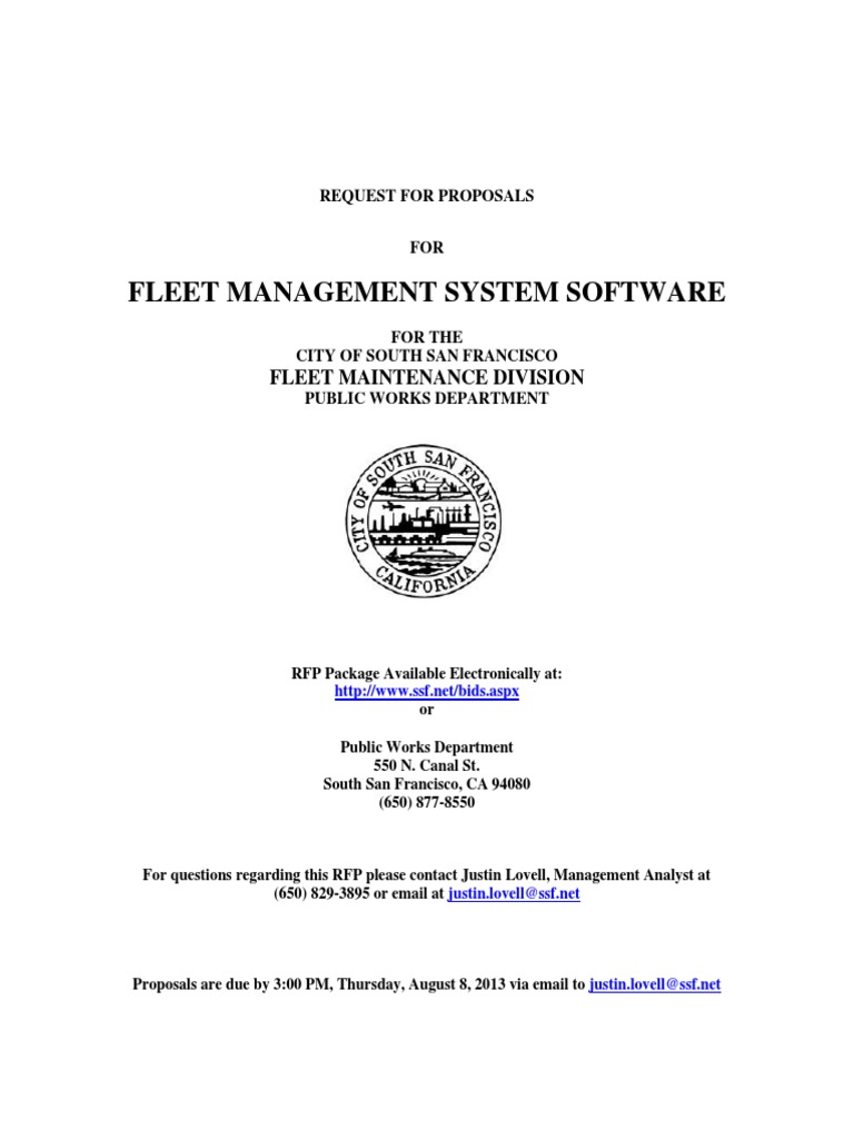 RFP for Fleet Management System Software | PDF | Indemnity | Request ...