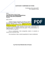 Carta de Aceptación y Compromiso de Tutoría Modelo