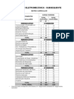 Matriz Curricular Eletromecânica