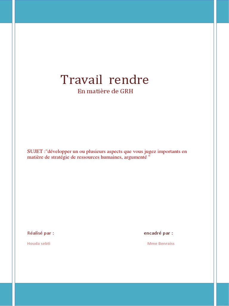 GRH rapport  Recrutement  Ressources humaines