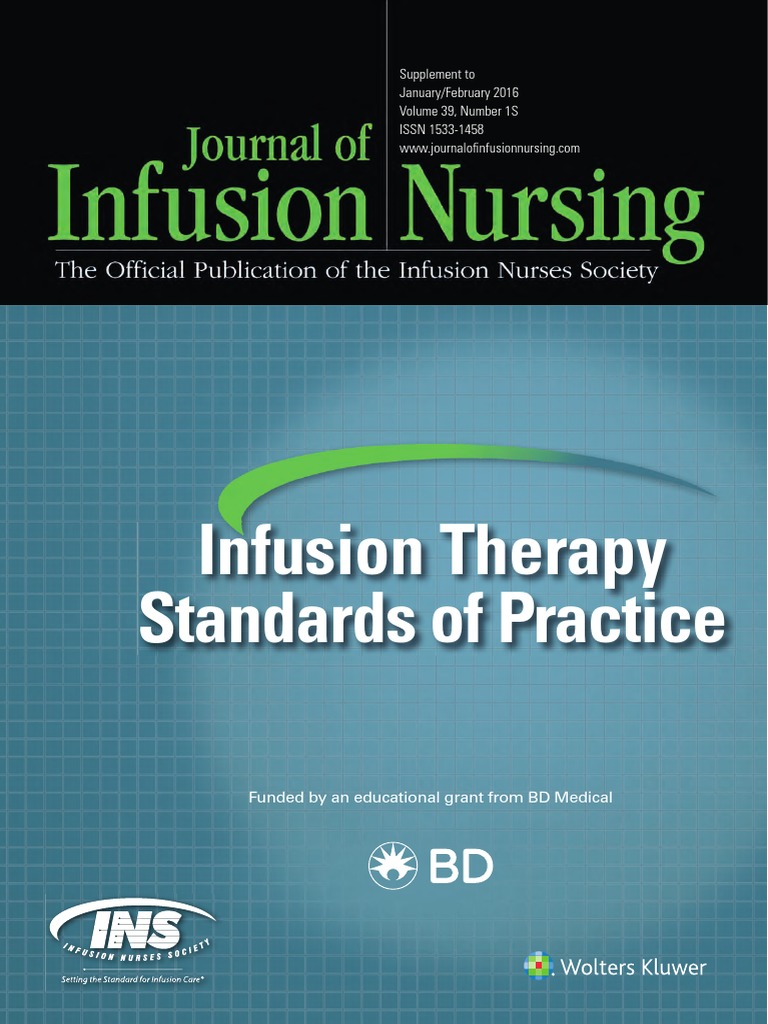 Infusion Therapy Standards Of Practice Ins 2016 Intravenous Therapy Evidence Based Medicine