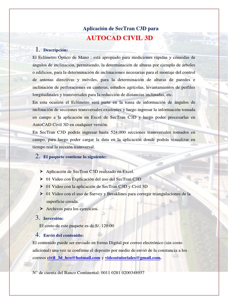Eclímetro y SecTran C3D para Civil 3D | PDF