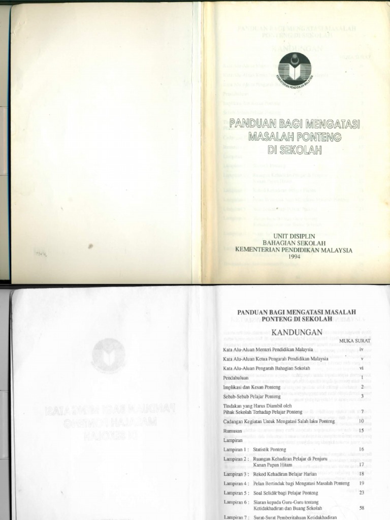 Panduan Bagi Mengatasi Masalah Ponteng Di Sekolah | PDF