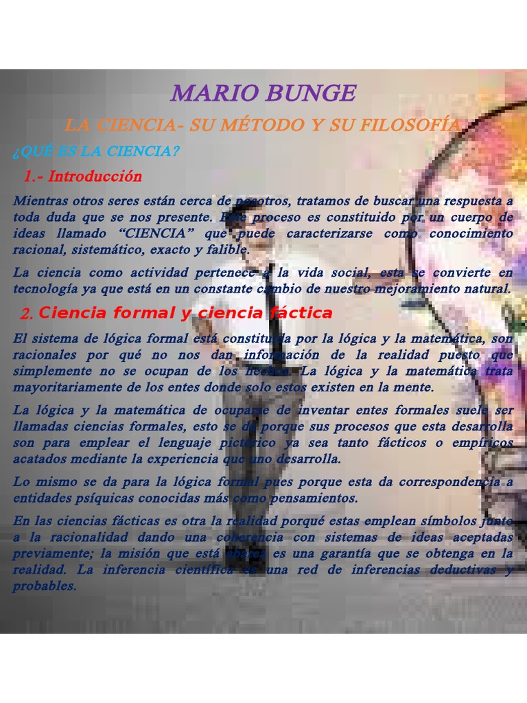 MARIO BUNGE "LA CIENCIA SU MÉTODO Y SU FILOSOFÍA