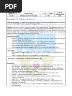 Pre Requisite: BE 100 Engineering Mechanics