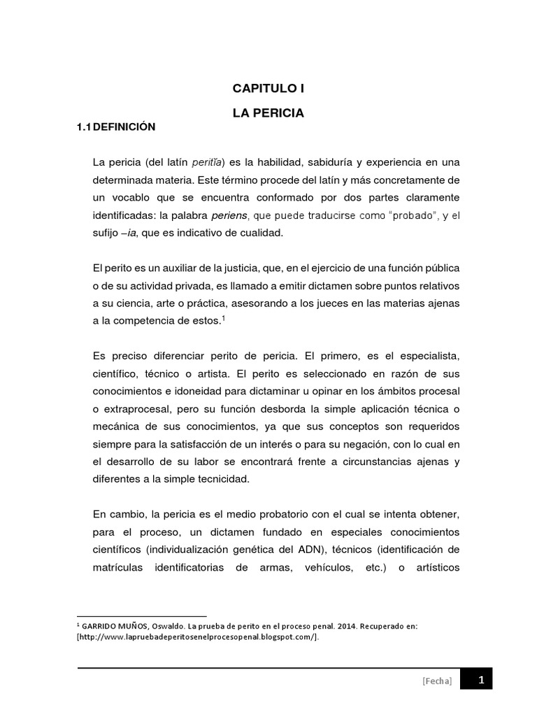 La Pericia En El Codigo Procesal Penal Pdf Testigo Experto