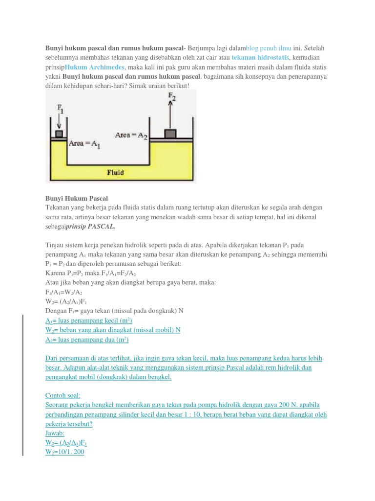 Contoh Soal Hukum Pascal