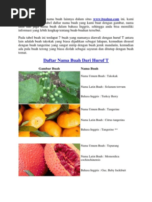 Nama Buah Dari Huruf T Pdf