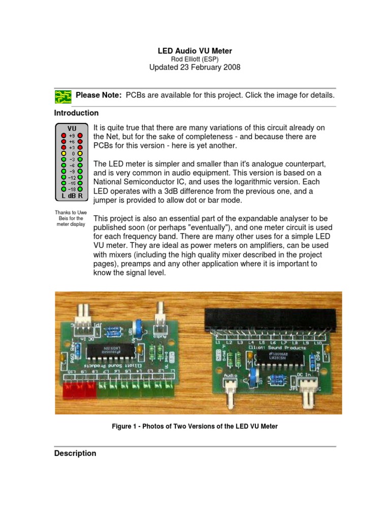 LED VU Meter Circuit with LM358 IC | PDF | Operational Amplifier ...