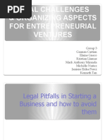 Group3 - Legal Challenges & Organizing Aspects For Entrepreneurial Ventures