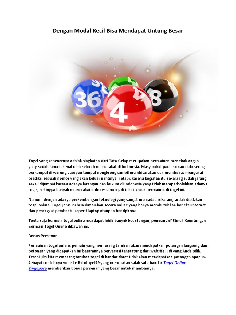 Togel Merupakan Singkatan Dari
, Keuntungan Judi Togel Online