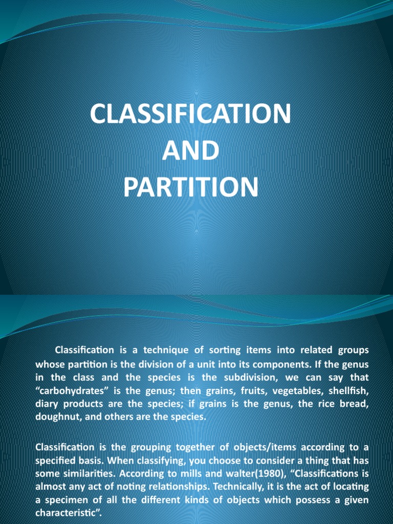 Classification and Partition PDF Taxonomy (Biology) Species