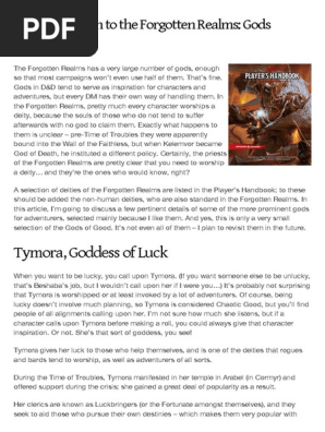 An Introduction To The Forgotten Realms Gods Of Good Deities Fantasy Role Playing Games