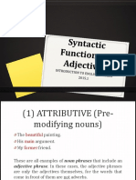 Syntactic Functions of Adjectives