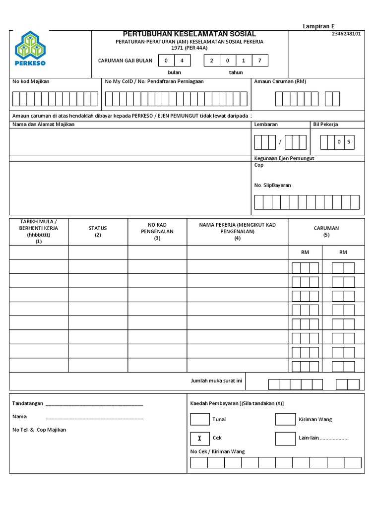 Borang Perkeso Pdf