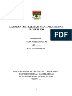 Format Laporan Aktualisasi Prajab 2015