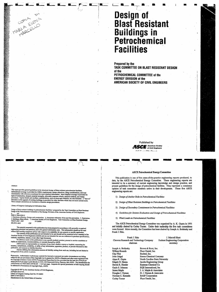 Design of Blast Resistant Buildings in Petrochemical Facilities | PDF