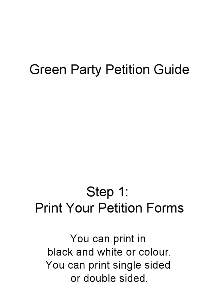 Green Party Petition Collection Guide | PDF