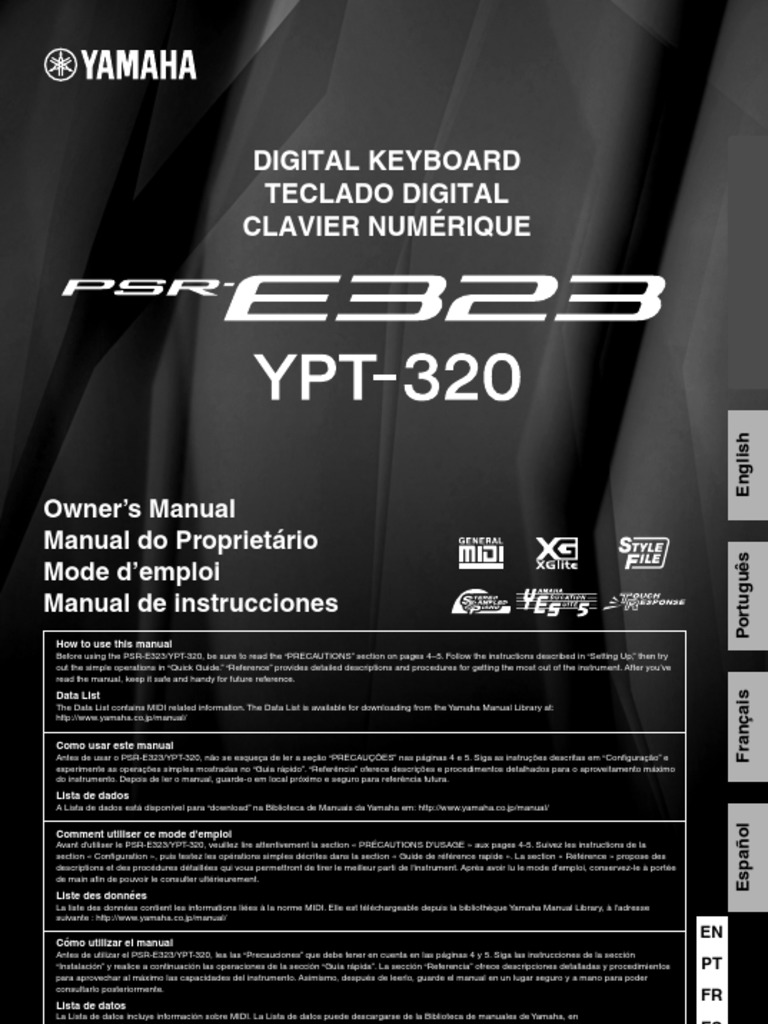 MANUAL YAMAHA PSR E323.pdf Computing And Information Technology