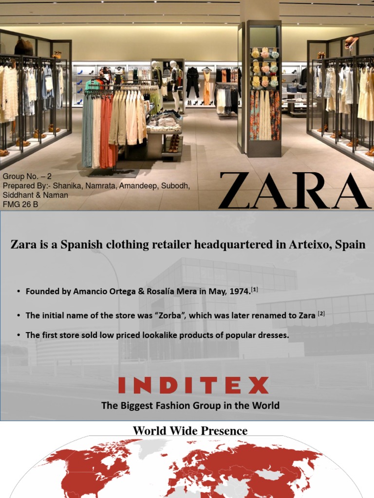 zara is a women's clothing retailer headquartered in spain