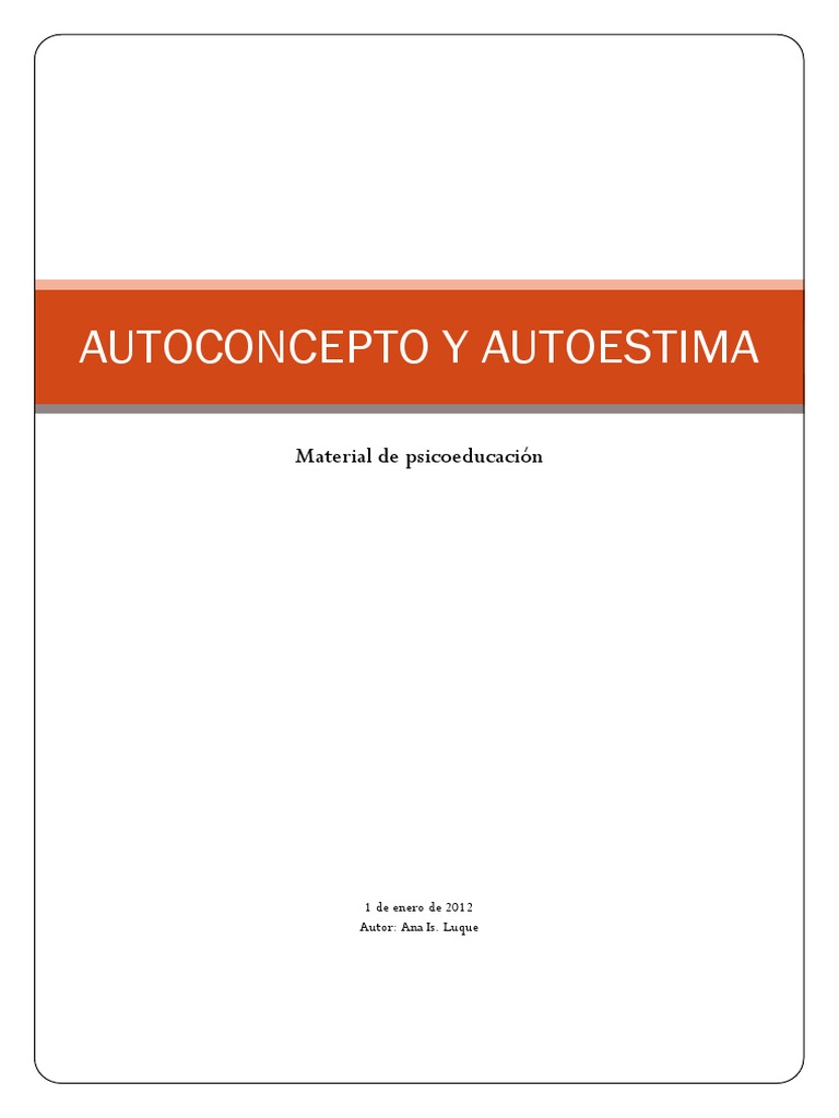 Autoconcepto y Autoestima | PDF | Autoestima | Comportamiento