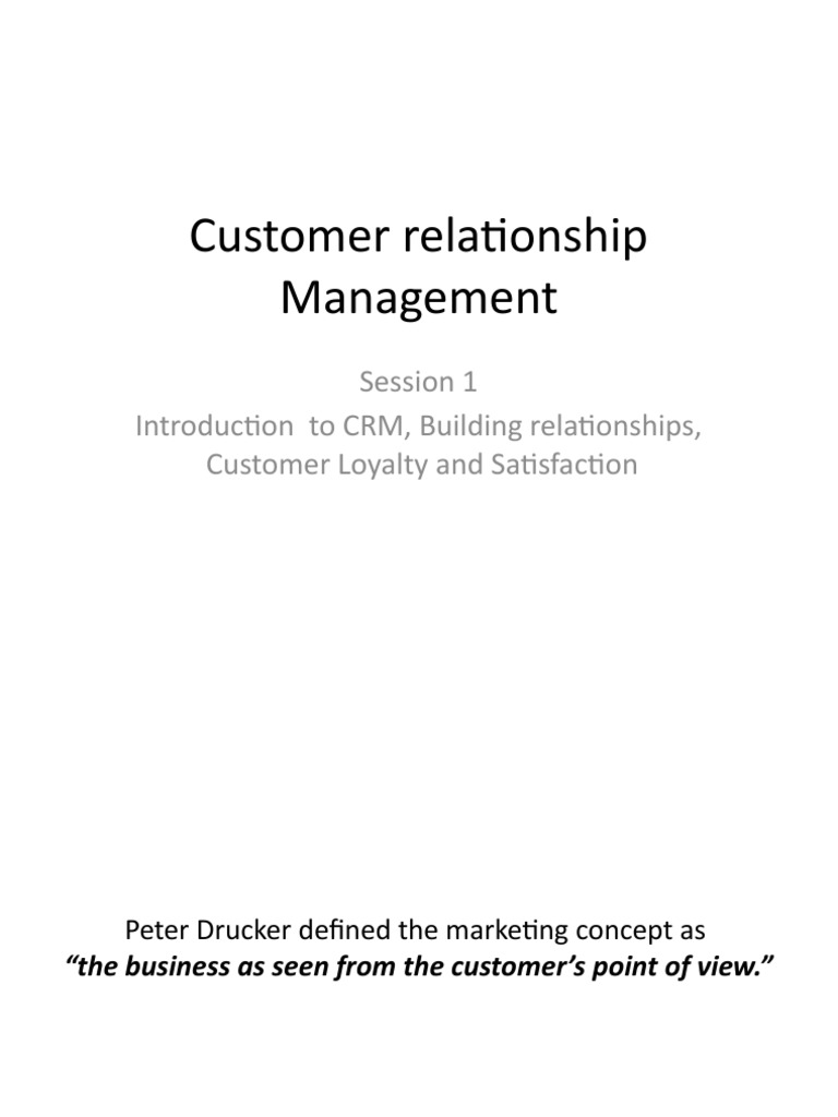 Introduction to Customer Relationship Management | PDF | Customer ...