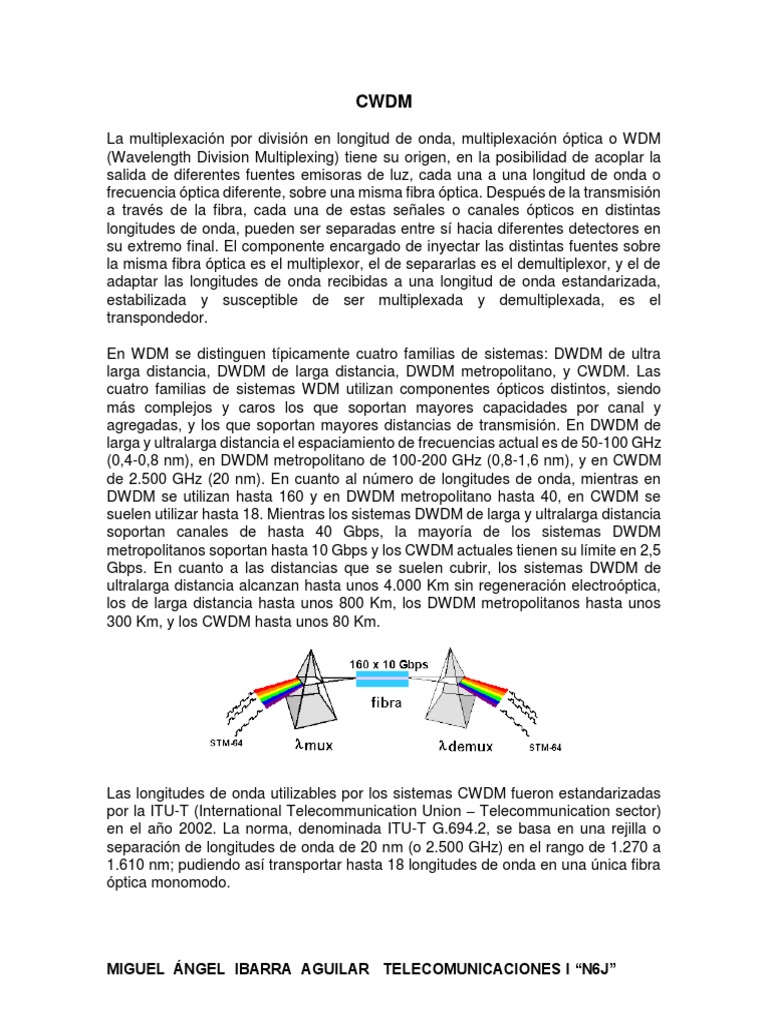 CDWM DWDM | PDF | Multiplexación por División de Longitud de Onda ...