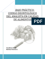 Código Deontologico Analista en Calidad de Alimentos