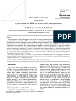Application of TDR To Water Level Measurement: A. Thomsen, B. Hansen, K. Schelde