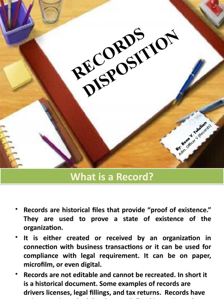 Records Disposal Procedures(Sample) Government Information Government