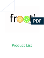 Frooti Product List